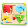 Medinis lavinamasis žaidimas vaikams | Dvipusis labirintas 2in1 | Gyvūnai ir formos | Tooky TKC573